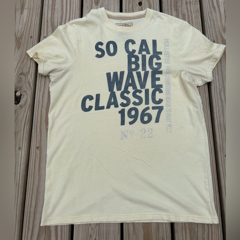 Y2k Hollister Logo So Cal T Shirt Size CL Short Sleeve Yellow California Surfer